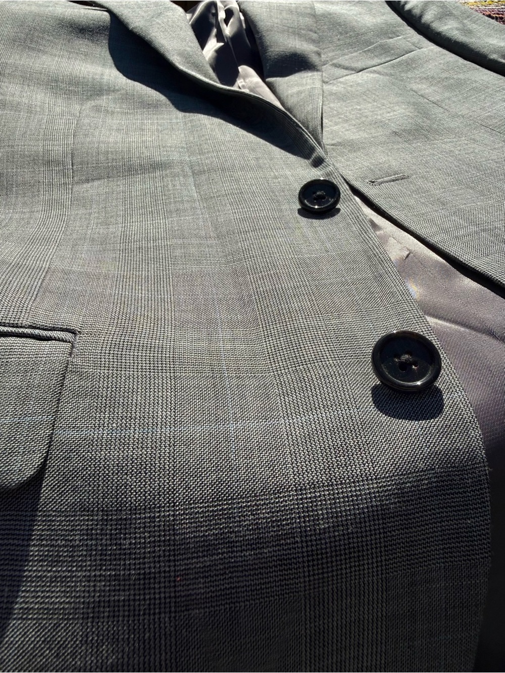 Lauren Ralph Lauren Mens 38R Suit Jacket Blazer Gray Glen Plaid 100% Wool Stripe